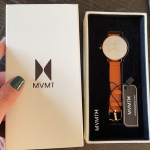 MVMT brown leather watch